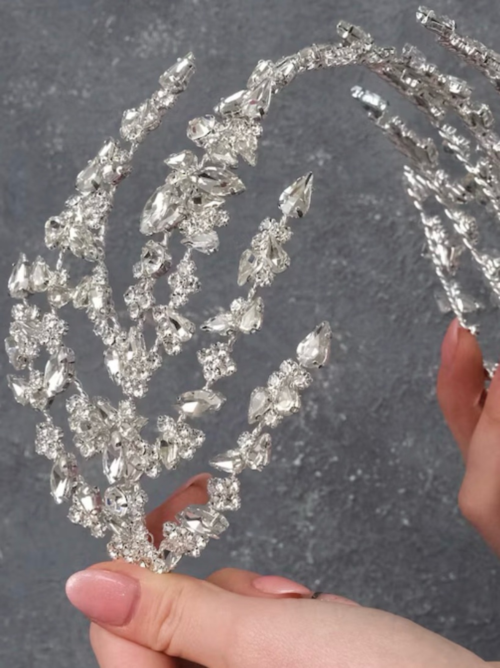 Crystal Bridal Tiara Headpiece - Silver